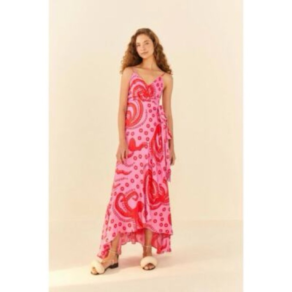 FARM Rio Pink and Red Wrap Maxi Dress - excellent condition! - Picture 3 of 6